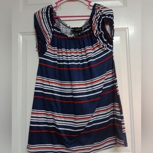 ✨Jennifer Lauren Classic Navy Striped Kids Blouse Size 1X